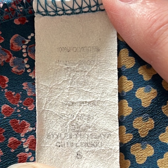 Floral Cold Shoulder Cap Sleeve Top Sz S - Picture 5 of 6